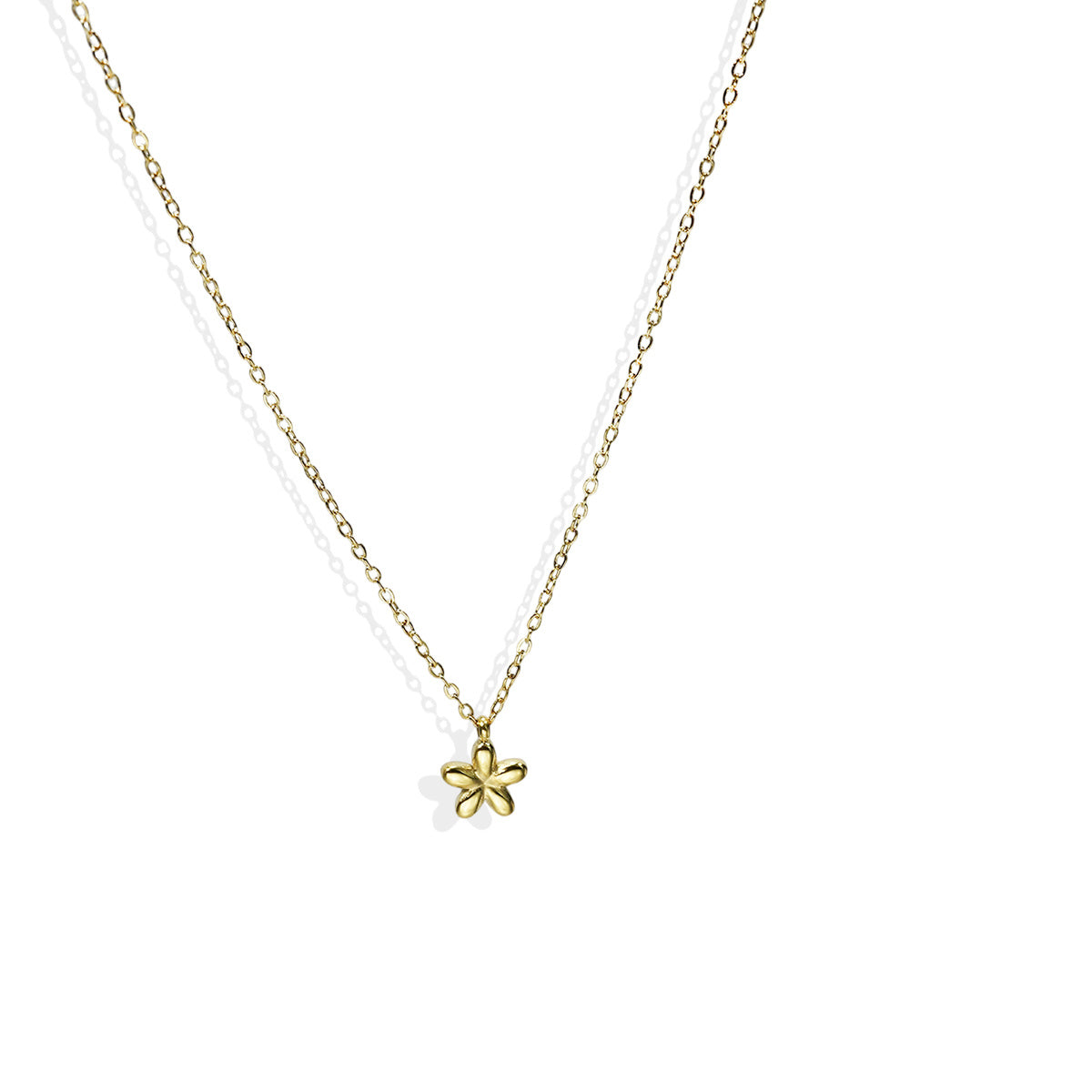 Lxalry 18K Gold Plated 5 Petal Floral Mirror Jewelry Set Hypoallergenic Skin Safe Necklace Stud Earrings For Daily Date Night Never Fade Adjustable Luxury Gift