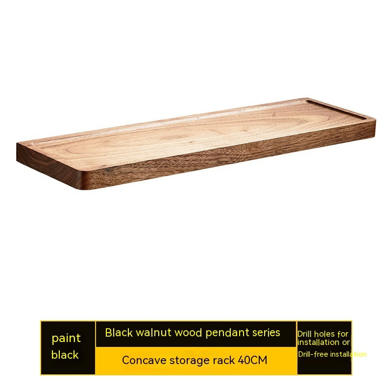 Punch-free Walnut Storage Rack Wall-mounted Storage Rack