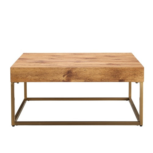 Modern Rectangular Coffee Table, Dining Table. MDF Desktop With Metal Legs. Suitable For Restaurants And Living Rooms. The Size 31.5x31.5x14.37