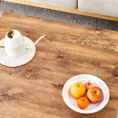 Natural Style Square MDF Coffee Table 31.5x31.5 With Tempered Glass Legs.Density Board Sticker,Reinforced Glass