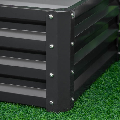 Outsunny 2 Piece Galvanized Raised Garden Bed, 2' X 2' X 1' Metal Planter Box, For Growing Vegetables, Flowers, Herbs, Succulents, Gray