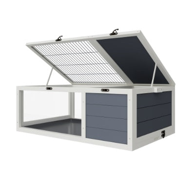 39.5Wood Tortoise House Indoor Turtle Habitat Reptile Cage For Small Animals Lizards, Geckos, With 2 Removable Waterproof Tray