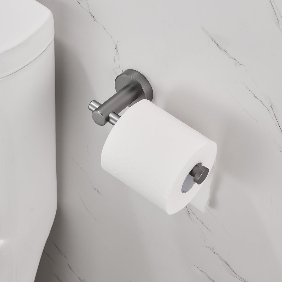 Toilet Paper Holder Gun Grey Thicken Space Aluminum Toilet Roll Holder For Bathroom, Kitchen, Washroom Wall Mount