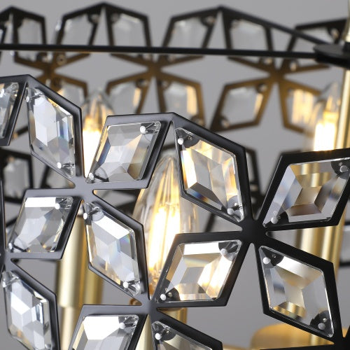 Modern Crystal Chandelier, Suitable For Living Room Round Crystal Lamp Luxury Home Decoration Lamps-Unusable Platform - Temu