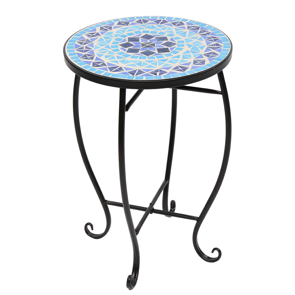 14in Mosaic Patterned Table, Round Table