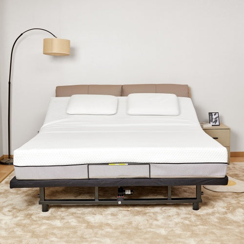 Adjustable Bed Base Frame Queen Bed Frame With Head And Foot Incline Wireless Remote Zero Gravity Quiet Motor Black Queen