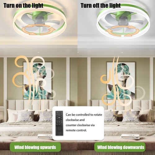 Ceiling Fan With Light Dimmable LED Recessed Mount Slim Modern Ceiling Fan Unavailable Platforms- Temu