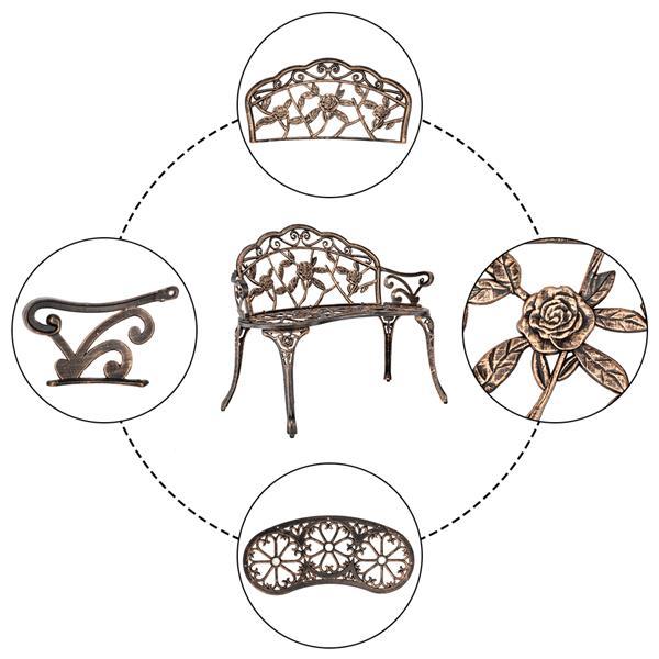 Cast Aluminum Outdoor Courtyard Decoration Park Leisure Rose Chair