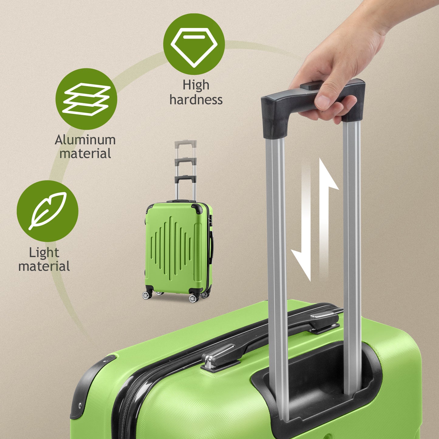 Comes With A Three In One Suitcase With 2 Diamond Shaped Stripes And Corners