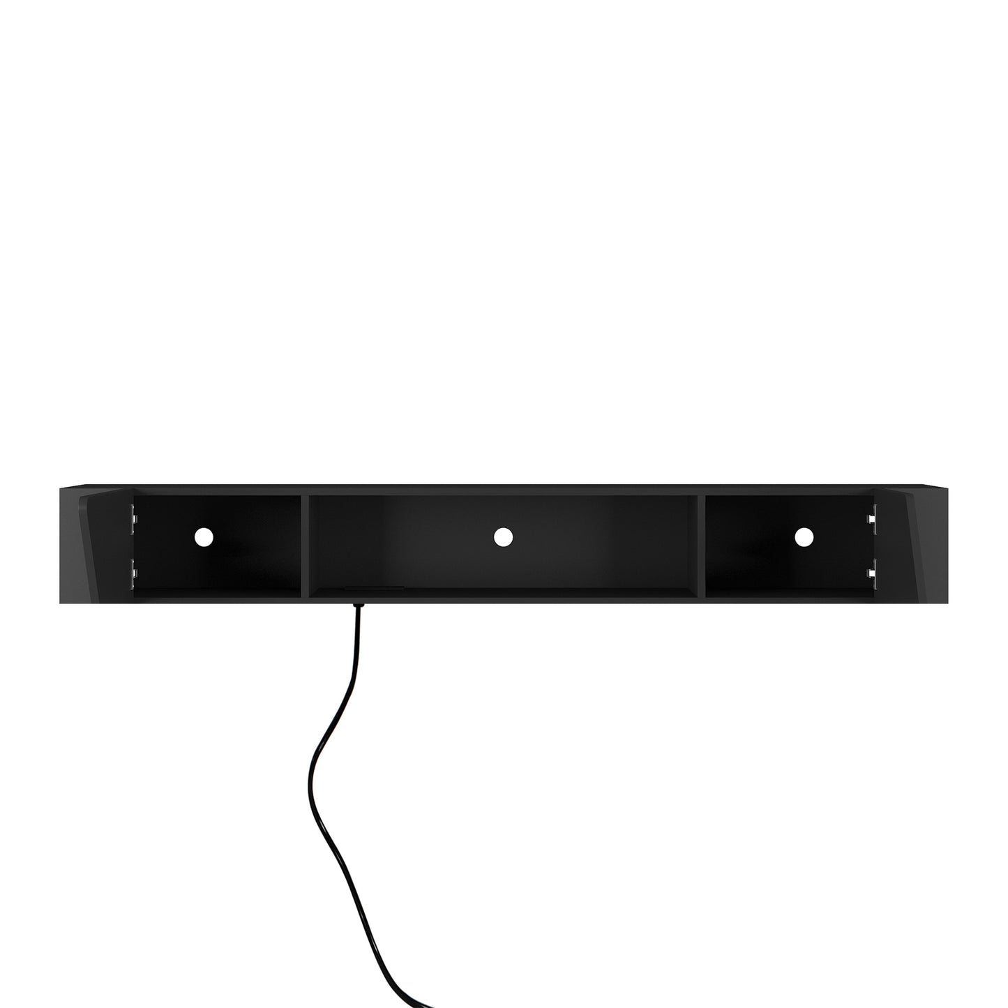 Floating TV Stand Wall Mounted With 16 Color LEDs, Modern TV Stand, Floating TV Cabinet Entertainment Center For 55 60 65 Inch TV,Black