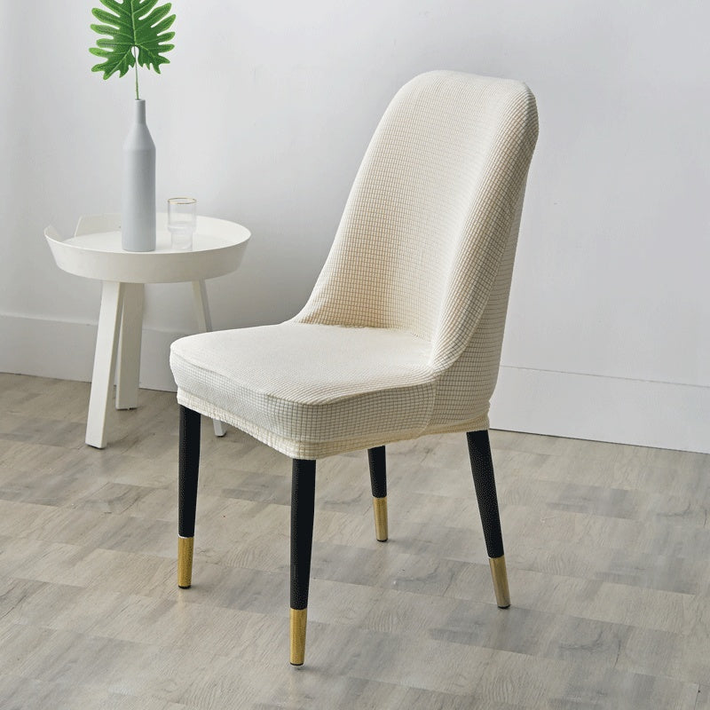 Large curved special-shaped dining chair cover