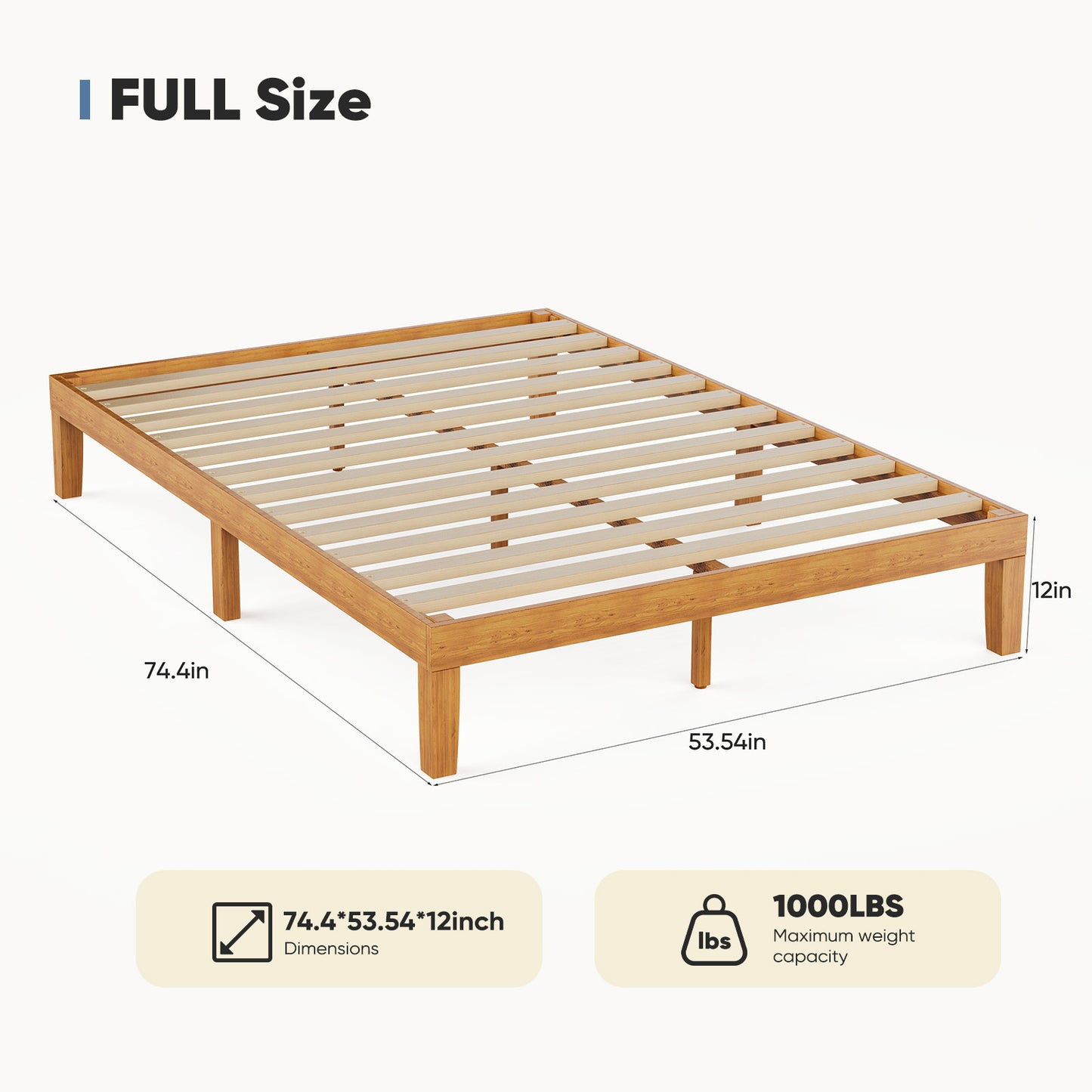 Full-size Wooden Bed Frame