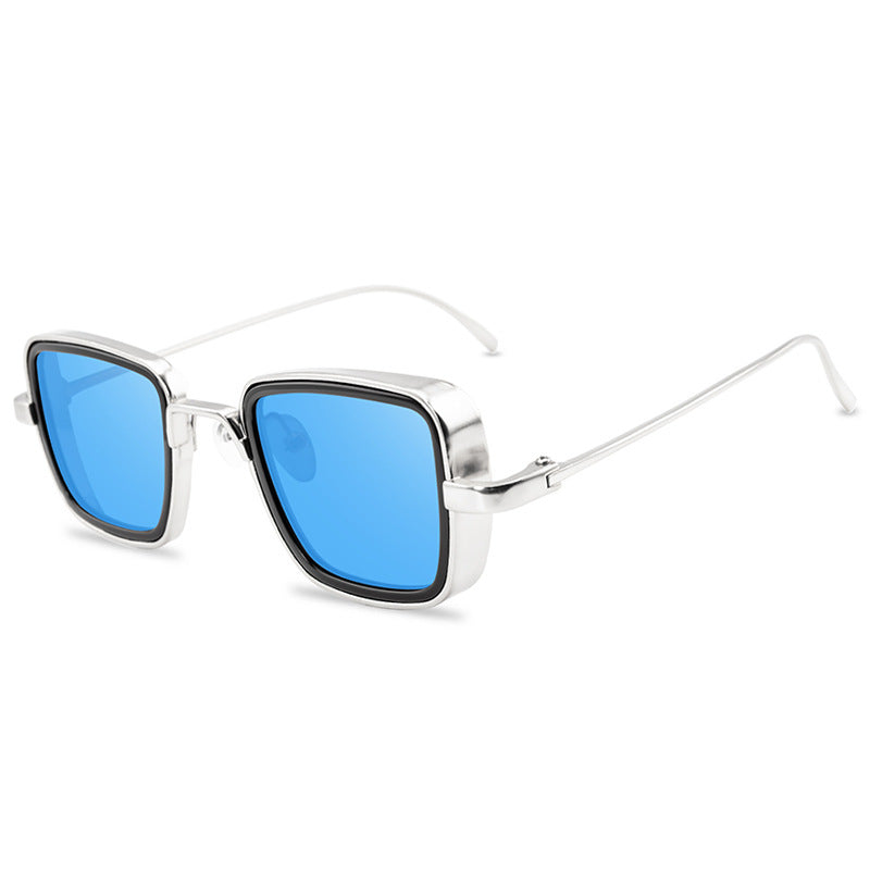 Vintage Steampunk Sunglasses Men Retro Metal Square
