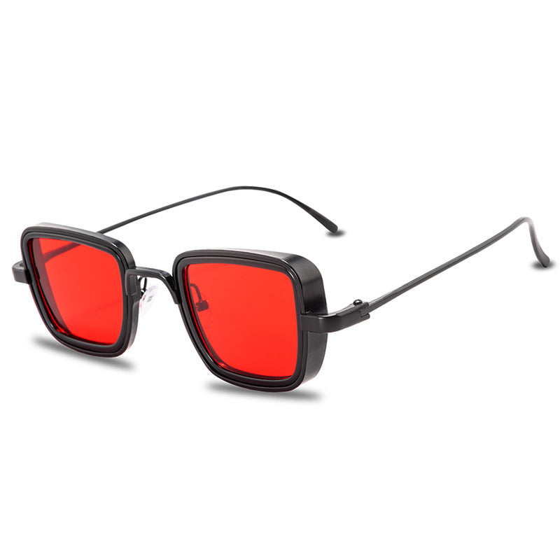 Vintage Steampunk Sunglasses Men Retro Metal Square