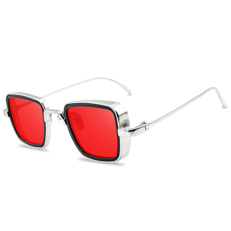Vintage Steampunk Sunglasses Men Retro Metal Square