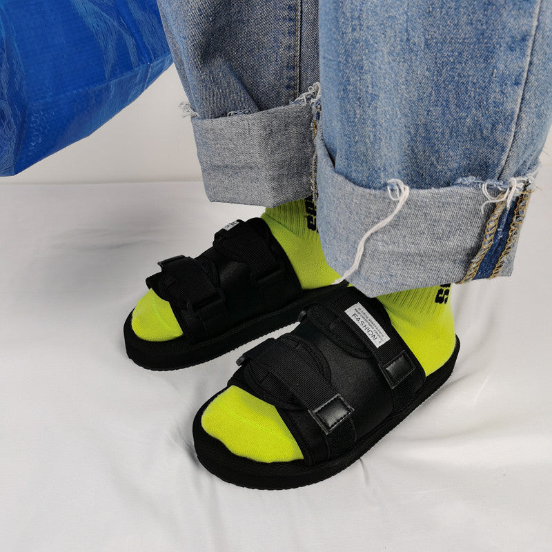 Anti-slip Flip Flops Tide Brand Sandals And Breathable Cloth Face Tide Drags