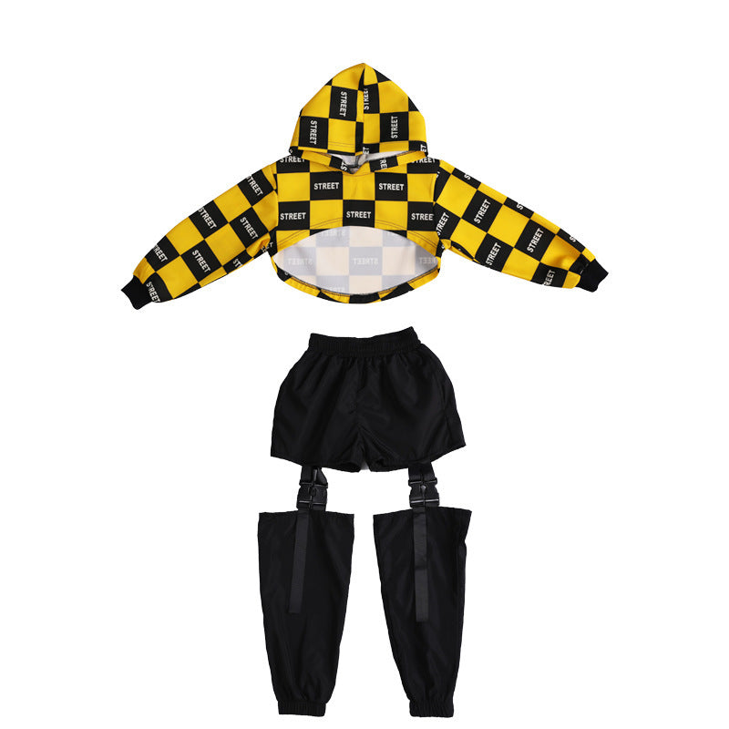 Girls' Umbilical Dance Clothes  Children'S Hip-Hop Street Dance Suits, Costumes