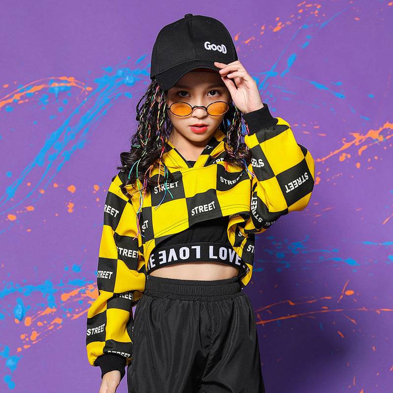 Girls' Umbilical Dance Clothes  Children'S Hip-Hop Street Dance Suits, Costumes
