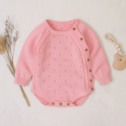 Boys And Girls In Pure Color Knitted Bag Fart Ha Clothes
