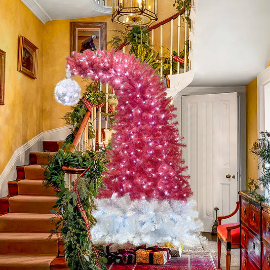 6 Foot Articulated Fir Artificial Fir Curved Top Christmas Tree 1250 Branch Tips, 300 LED Lights Christmas Lights