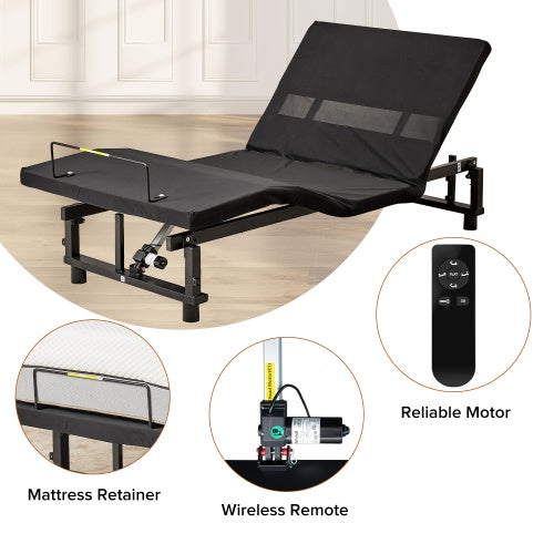 Adjustable Bed Base Frame Head And Foot Incline Quiet Motor Twin XL Size Zero Gravity