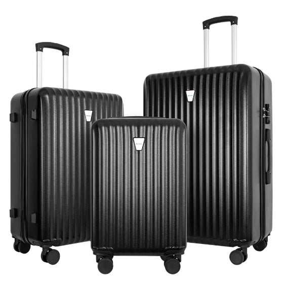 3-Piece Hardshell Suitcase Set, Professional & Family Luggage With TSA Lock & Double Spinner Wheels, Large Capacity Lightweight Expandable Cases For Business  Vacation