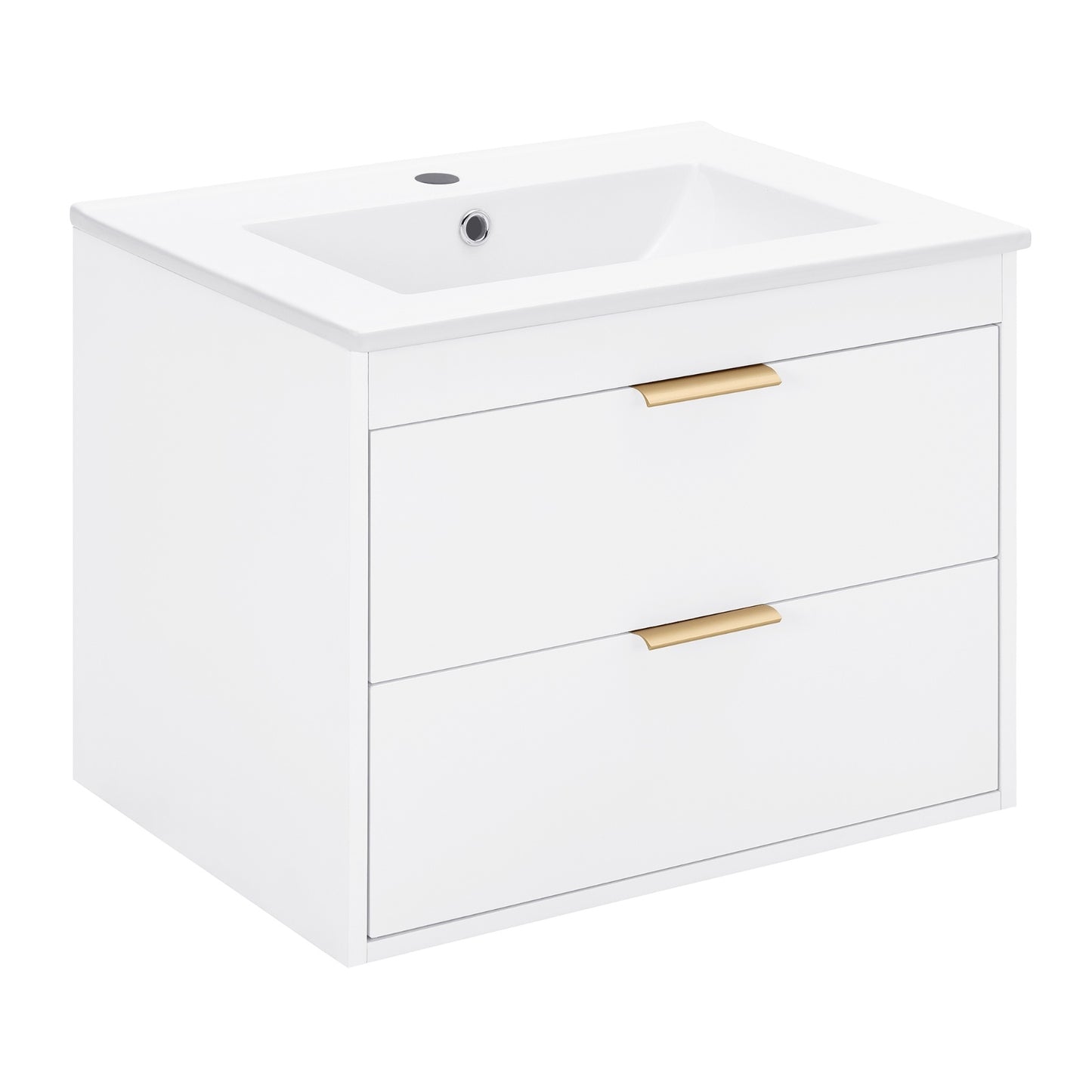 24  Floating Bathroom Vanity W  White Sink   Soft Close Doors