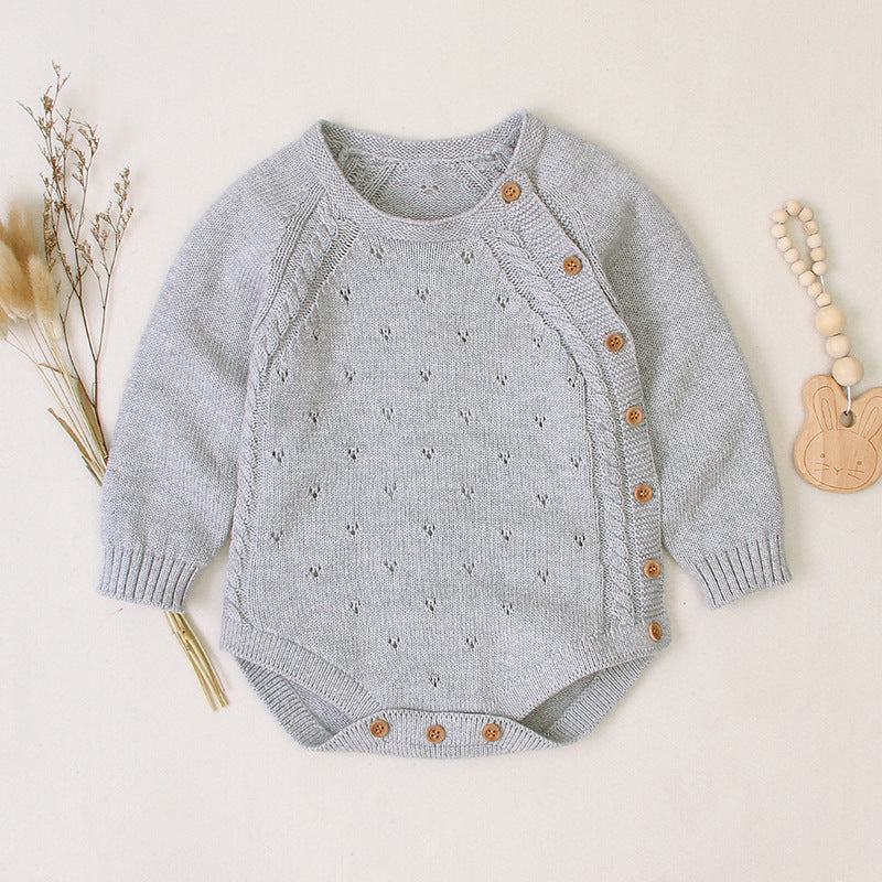 Boys And Girls In Pure Color Knitted Bag Fart Ha Clothes