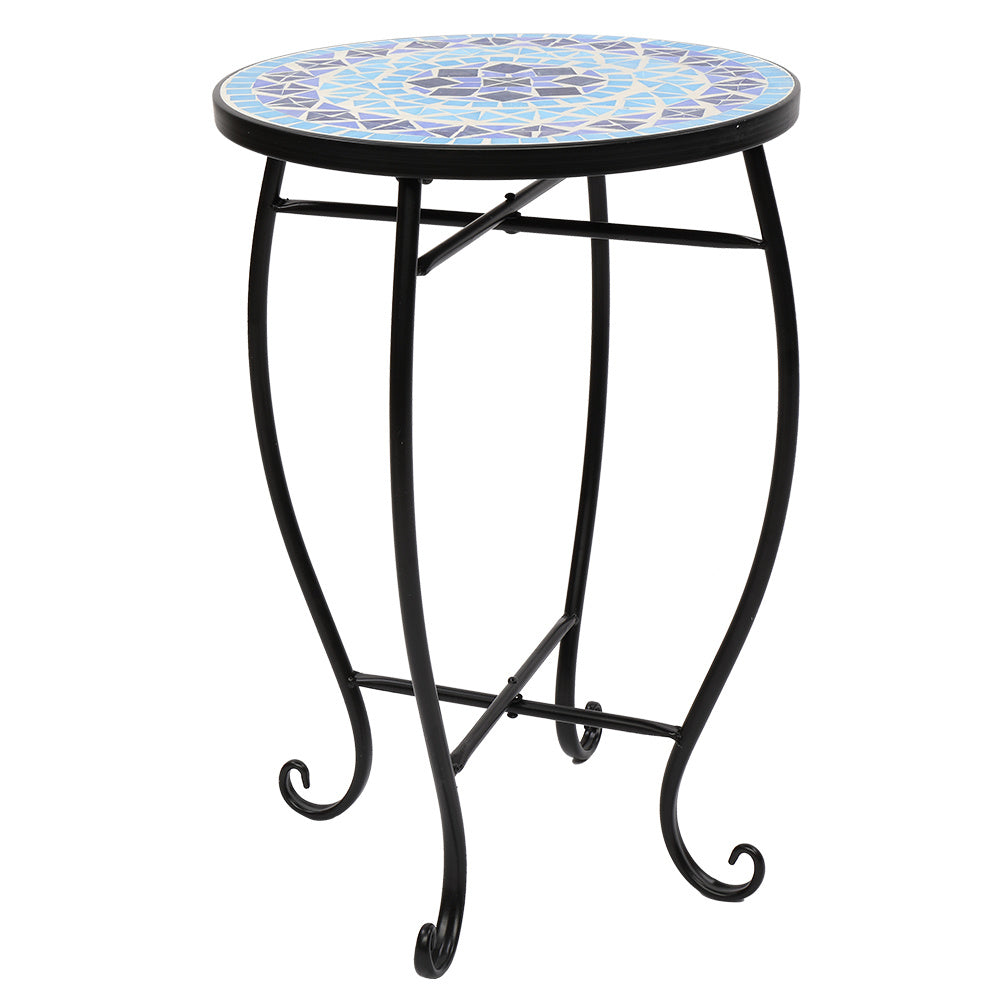 14in Mosaic Patterned Table, Round Table