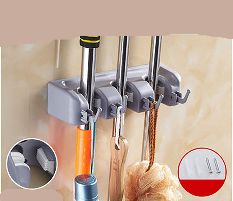 Multifunctional broom storage rack