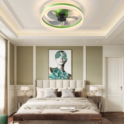 Ceiling Fan With Light Dimmable LED Recessed Mount Slim Modern Ceiling Fan Unavailable Platforms- Temu
