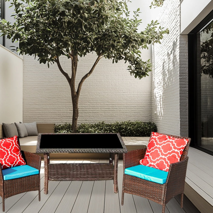 Outdoor Recreation, Courtyard Garden, Rattan Table And Chair Combination
