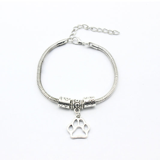 Animal Charm Alloy Dog Paw Bracelet