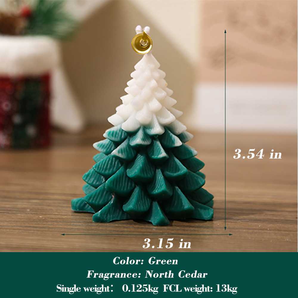 Christmas Tree Scented Candle, Christmas Tree Shaped Candles, Festive Ornaments, Holiday Decor Candles For Kitchen, Living Room, Bedroom, Bathroom-Morning Dew Rose