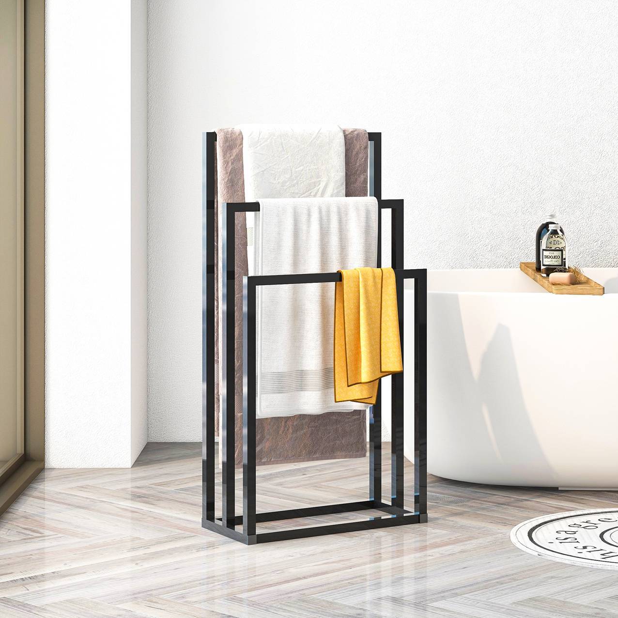 Metal 3 Tiers Towel Rack Towel Holder Organizer For Bathroom Accessories