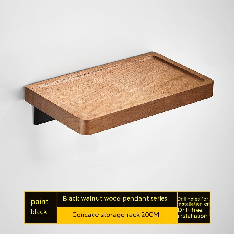 Punch-free Walnut Storage Rack Wall-mounted Storage Rack