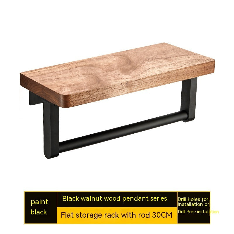 Punch-free Walnut Storage Rack Wall-mounted Storage Rack