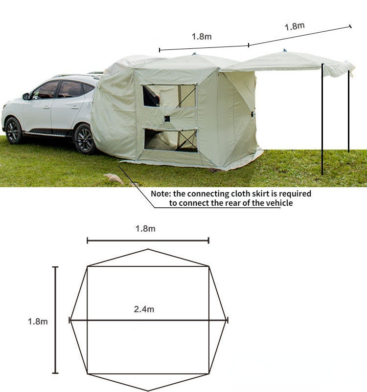 Rear Extension Tent Canopy Portable Multi-function