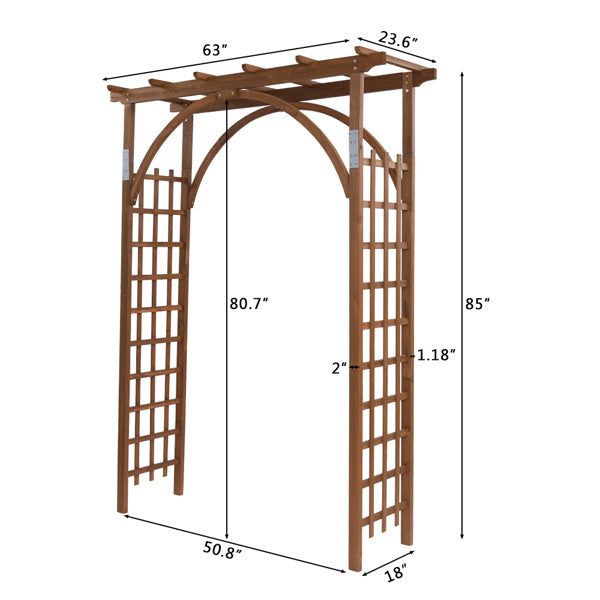7FT Dark Brown Garden Arch