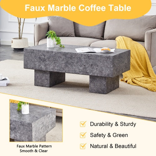 Modern Simple Gray Texture MDF Coffee Table  43.3x21.6x17.2 Practical Model.Making It An Ideal Addition To Any Living Room Or Apartment