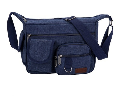 Canvas Bag Men'S Bags Shoulder Messenger Bag Korean Retro Casual Bag Sports Back Bag Men'S Bag