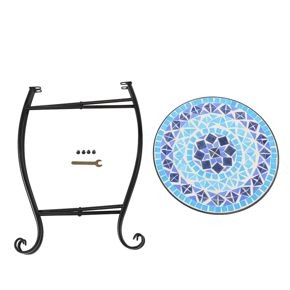 14in Mosaic Patterned Table, Round Table