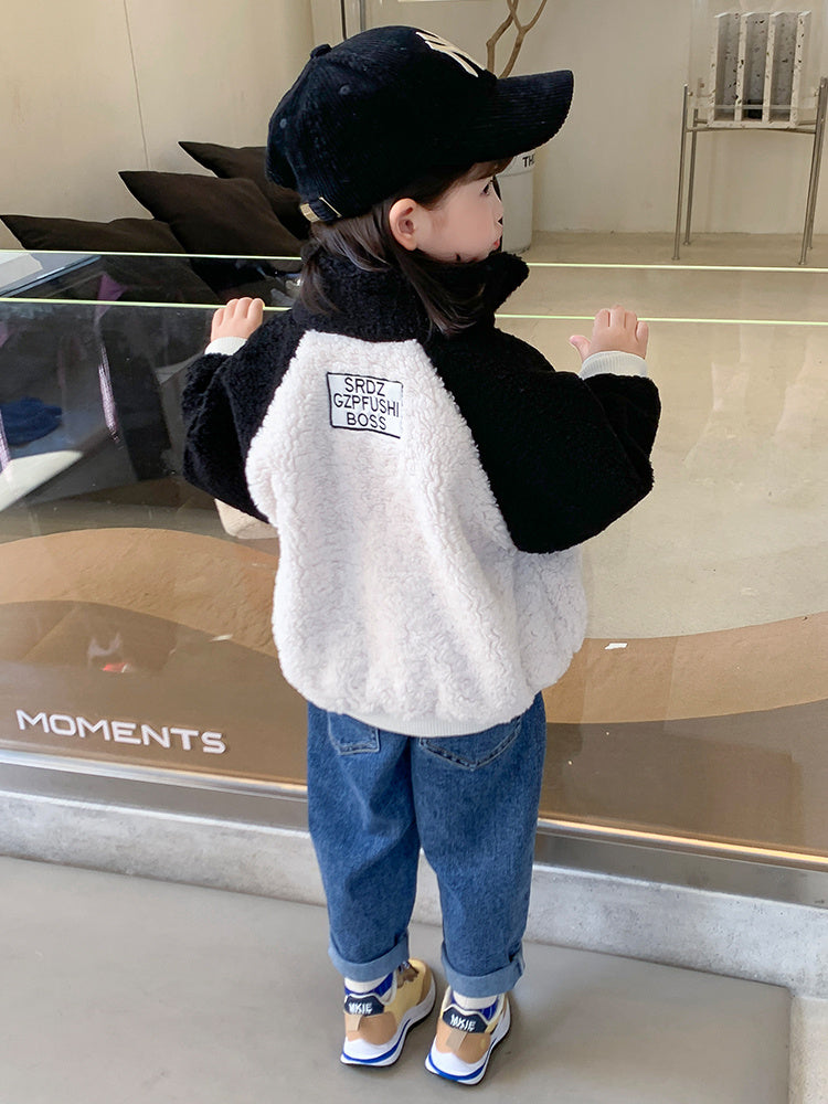 Girls' Thick Coat New Lamb Velvet Clothes