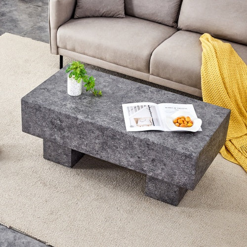 Modern Simple Gray Texture MDF Coffee Table  43.3x21.6x17.2 Practical Model.Making It An Ideal Addition To Any Living Room Or Apartment