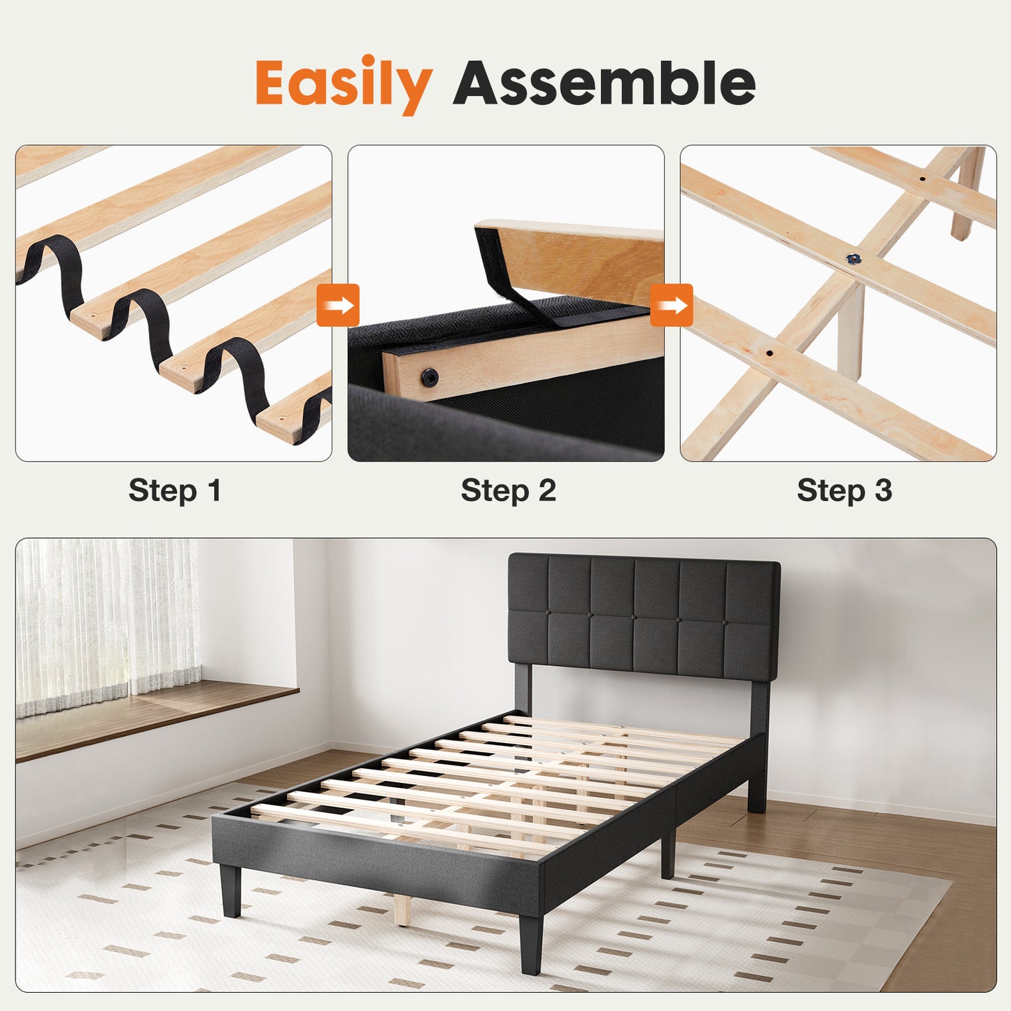 Full Bed Frame With Headboard