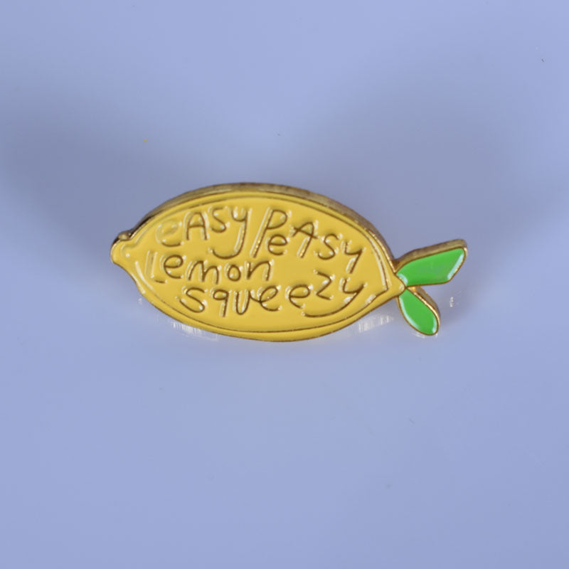 Dripping Oil Yellow Lemon Fruit Cute Kawaii Brooch