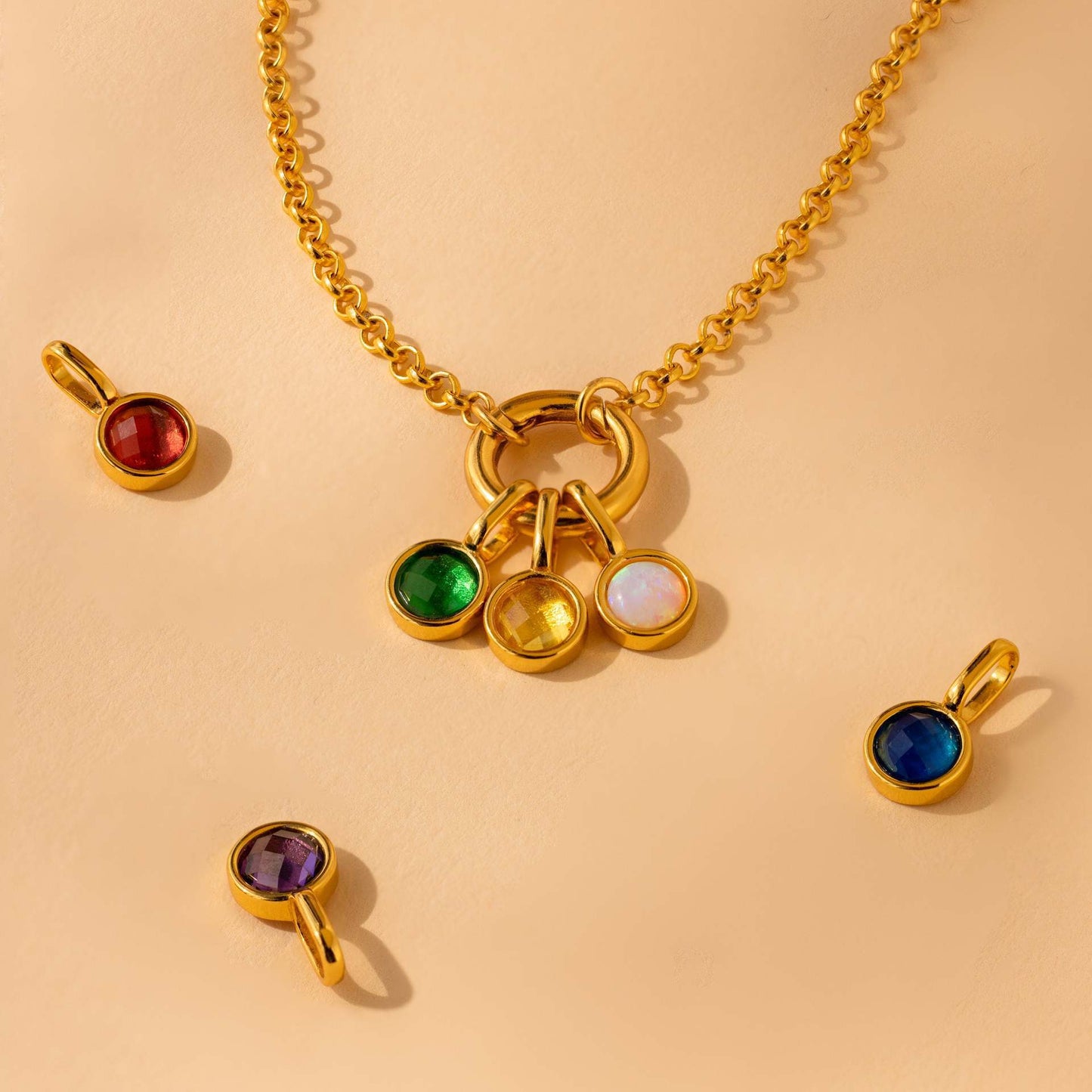 Color 12 Birthstone Hanging Diy Accessories Necklace