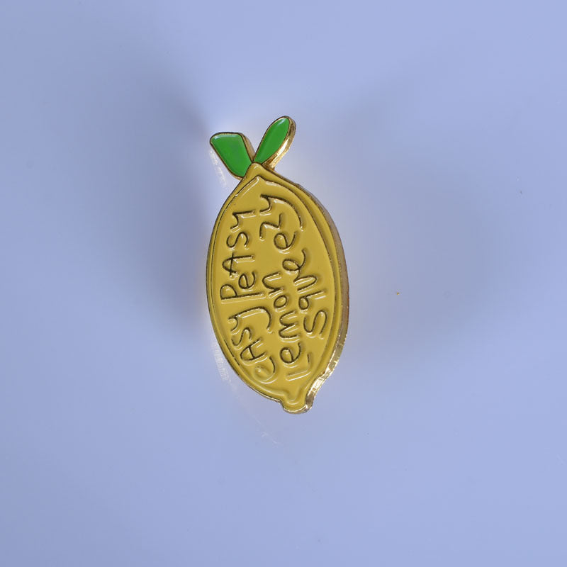 Dripping Oil Yellow Lemon Fruit Cute Kawaii Brooch