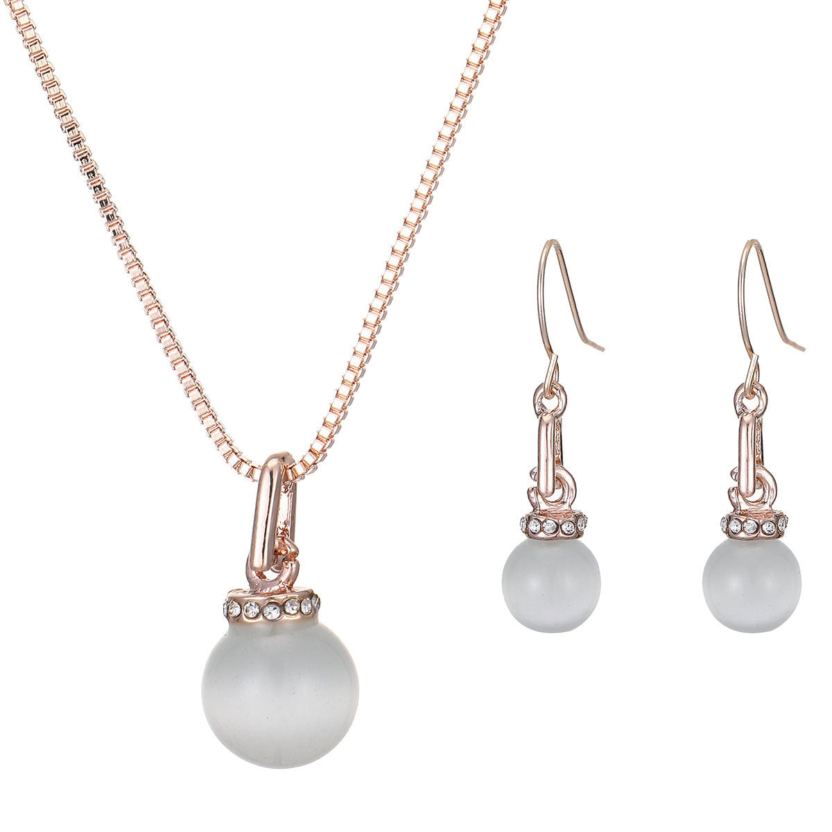 Geometric Ball Resin Necklace Earrings Jewelly Suit