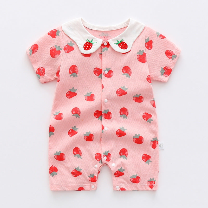 Baby Boy Jumpsuit Summer Short Sleeve Thin Toddler Clothes Cotton
